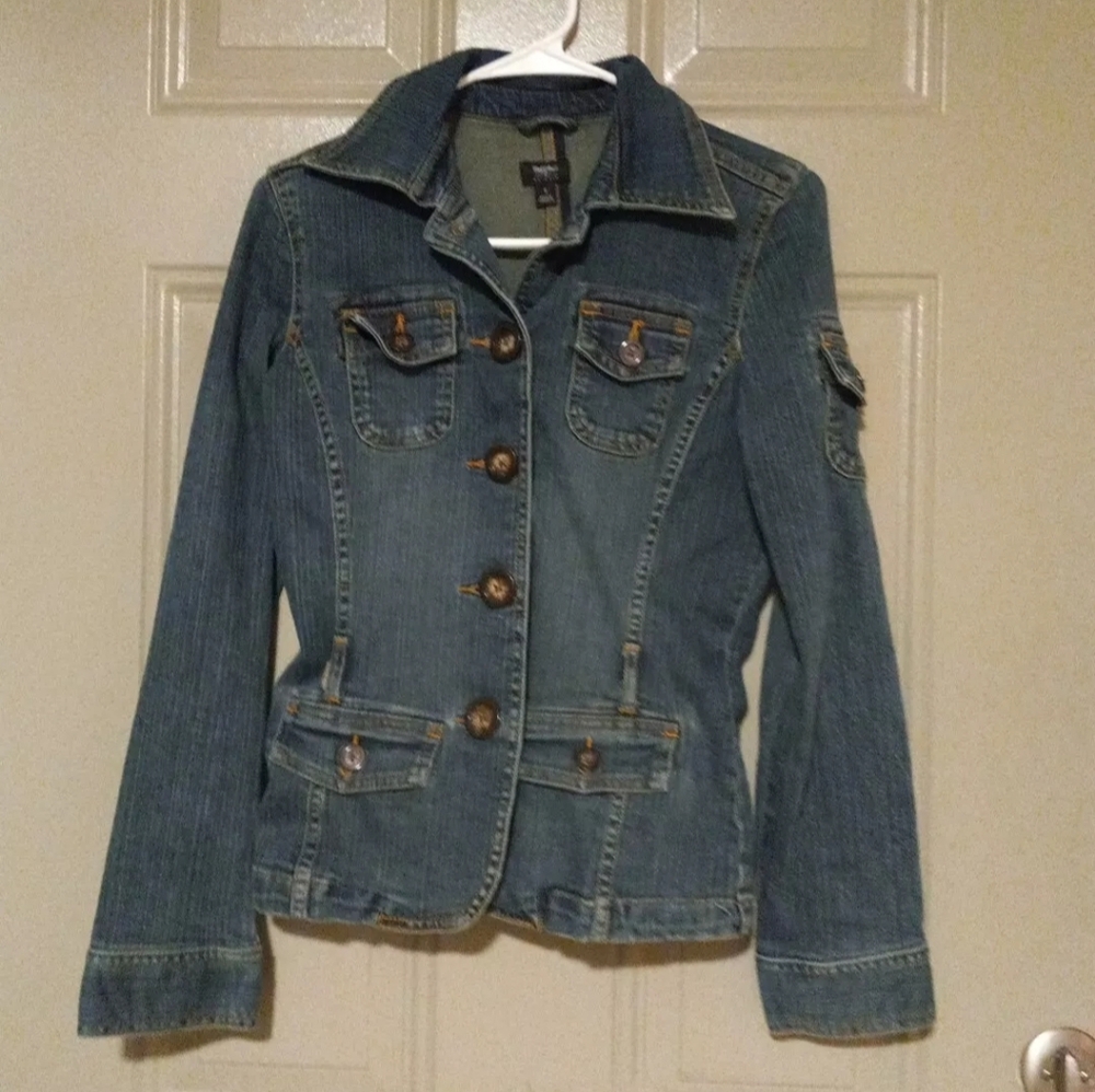 Mossimo Button Up Collared Neckline Denim Jacket Women's   Size S